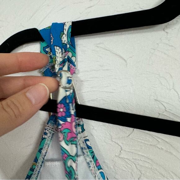 Spanx Assets Blue & Green Floral Paisley One Piece Swimsuit Womens XL Modest - Picture 5 of 13